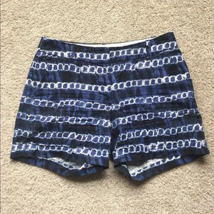 J crew blue tie dyed shorts sz 0